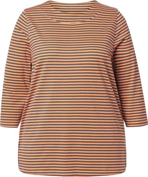 Actual product image Ulla Popken Striped High Neck 3/4 Sleeve Tee (56)