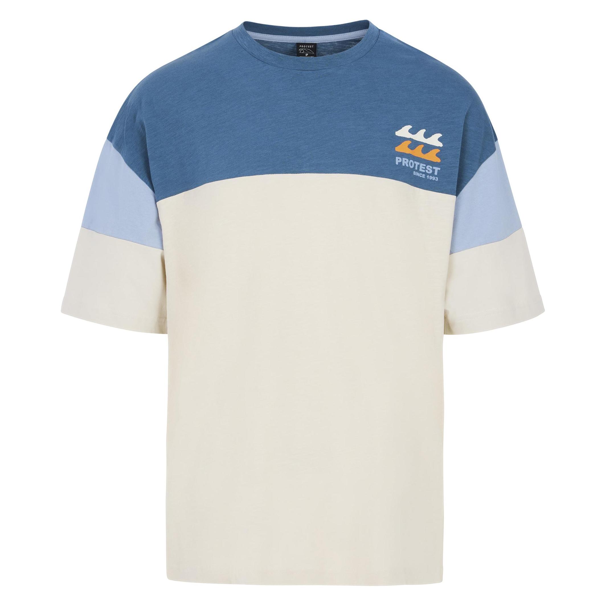 Protest, Mannen, T-shirts, Herren T-Shirt PRTDue Blau, Blauw, (S)