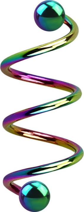 Immagine prodotto Star Piercing Micro spirale colorata con due palline (senza ottone, Acciaio chirurgico 316L)