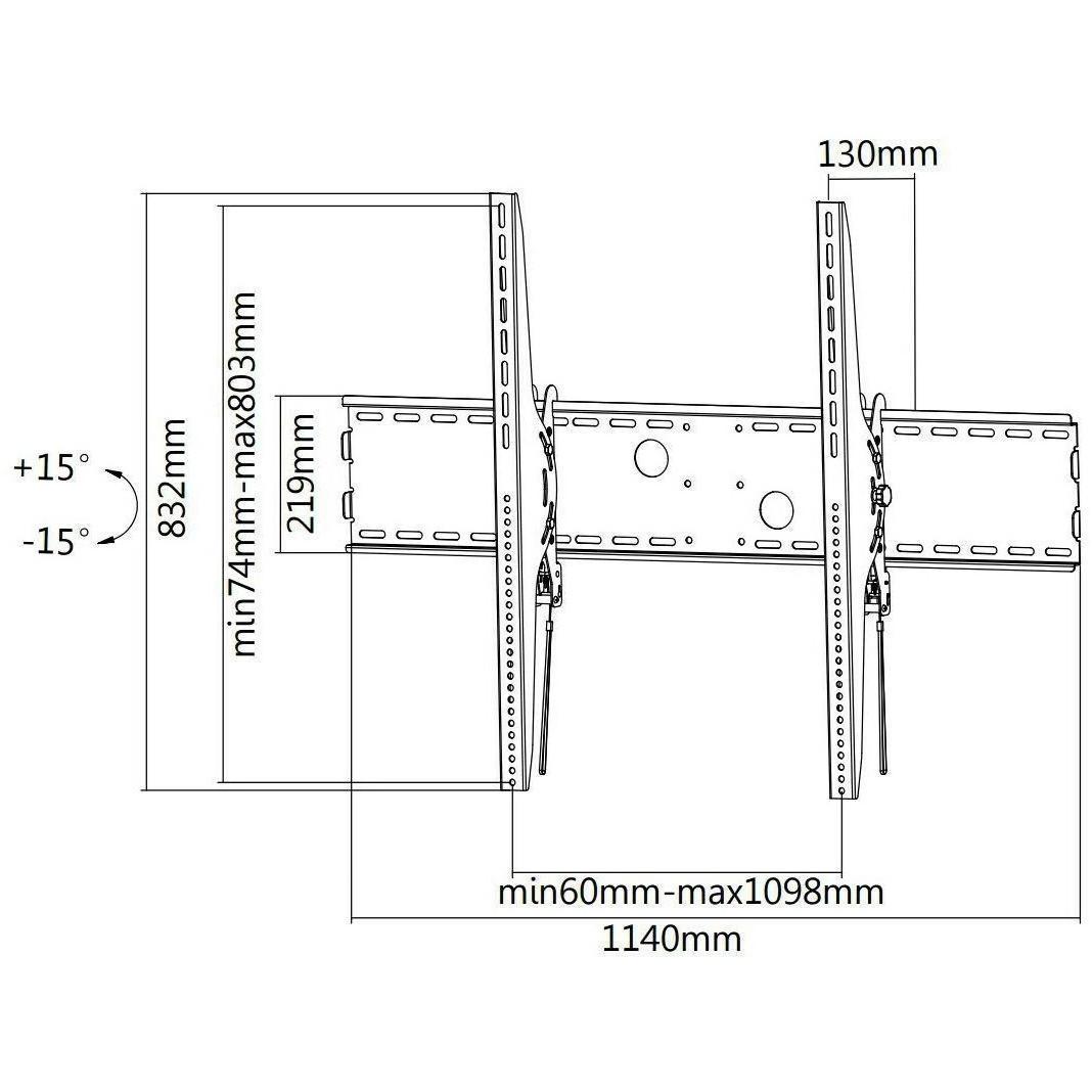 Thumbnail - Neomounts Lfd-W2000 (Wand, 100", 35 kg), TV Wandhalterung, Schwarz