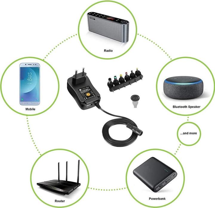 Actual product image Techly Universal 12W AC/DC Power Supply
