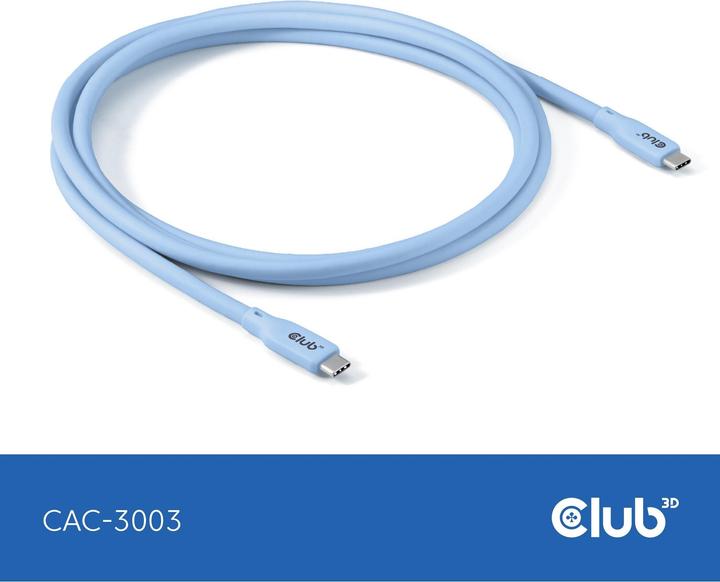 Produktbild Club 3D Club3D Lifestyle USB-C Kabel PD 240W,20Gbps 2m blau St/St retail (2 m, 240 W)
