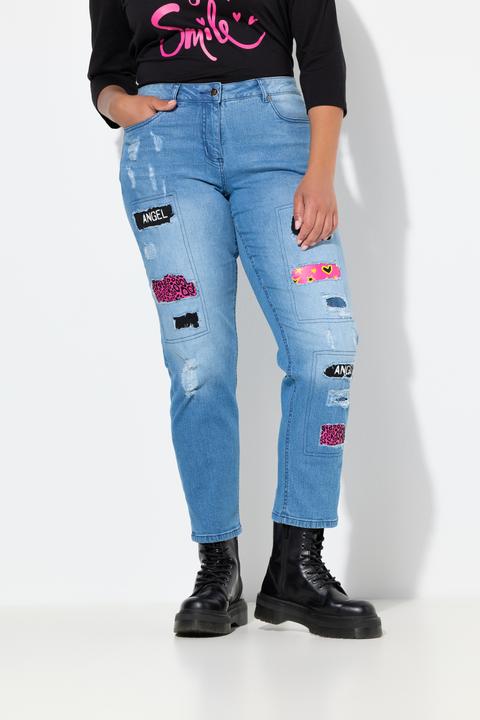 Actual product image Angel of Style Boyfriend-Jeans, destroyed mit Prints, 5-Pocket (46)