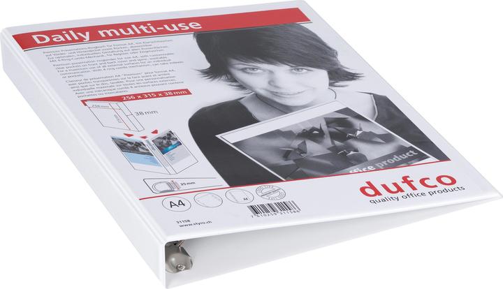 Actual product image Dufco Ring binder 3.8 cm, White (A4, 38 mm, 1 pcs.)