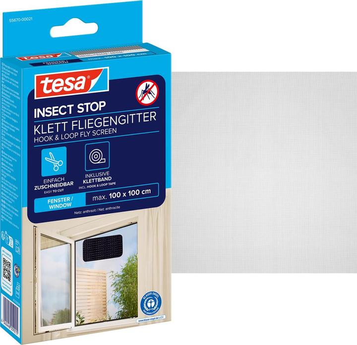 Actual product image tesa Insect screen STANDARD for windows, with Velcro tape, without drilling (100 x 100 cm)