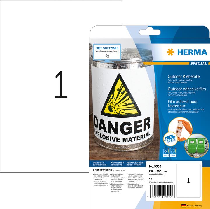 Actual product image HERMA Weatherproof labels A4