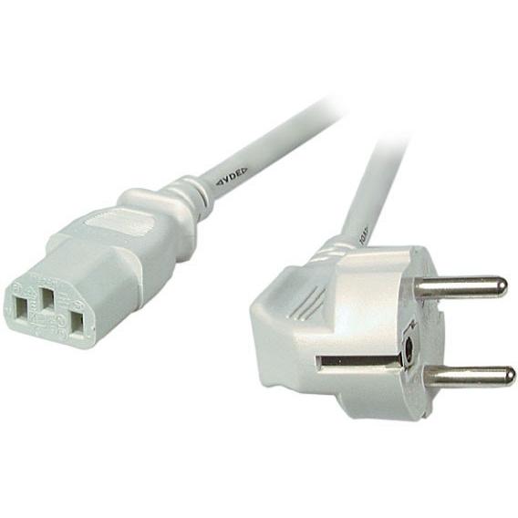 EFB Elektronik Netzleitung CEE 7/7 90°-C13 180°,grau, 2 m, 3 x 0.75 mm², 10 A / 250 V VDE geprüftGee (2 m), Stromkabel