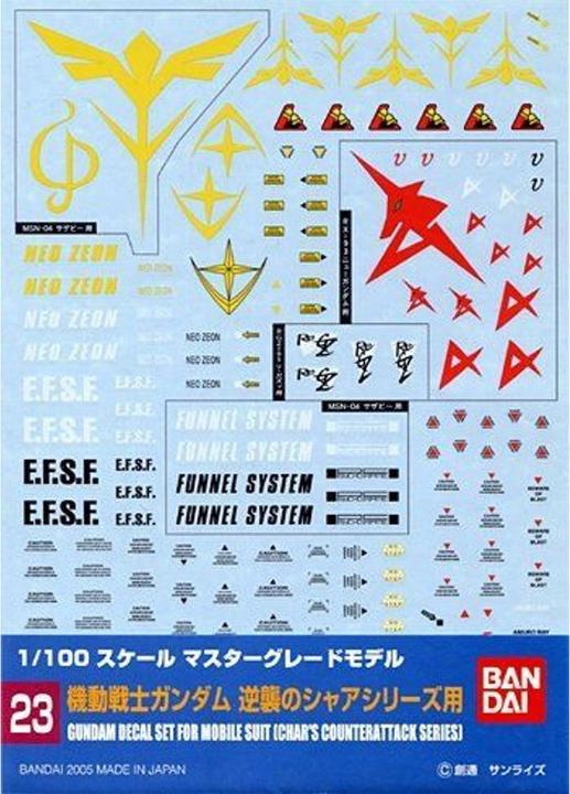 Produktbild Bandai Gundam Decal No.23 Char's Counter Attack MG Series Decal