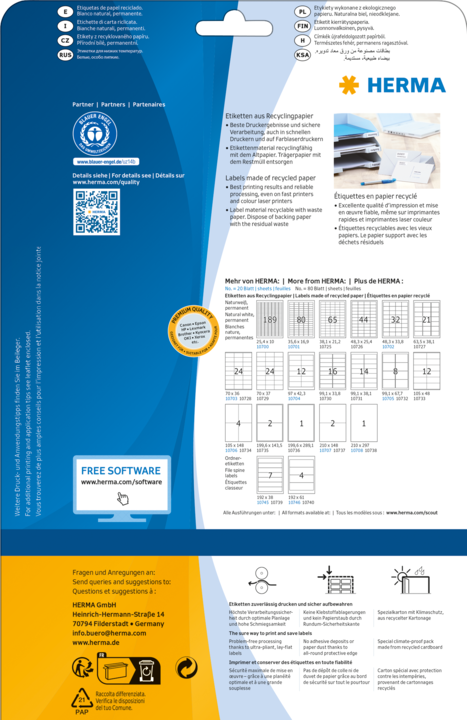 Produktbild Herma Recycling Etiketten A4