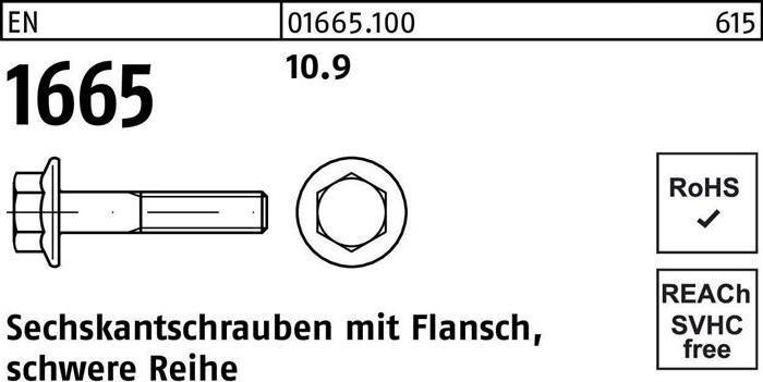 Produktbild Sechskantschraube EN 1665 m.Flansch M 10 x 30 10.9 (200 Schrauben pro Stück)
