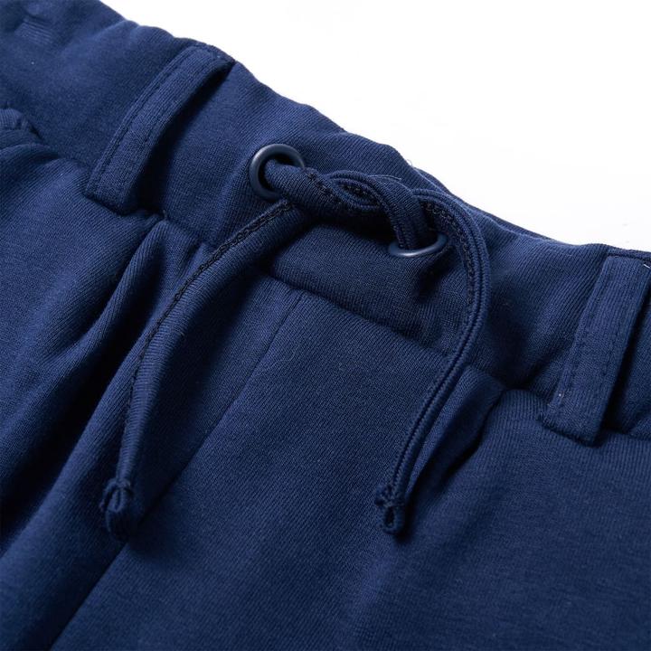 Actual product image vidaXL Children's trousers with drawstring navy blue 128,Material: 95 (128)