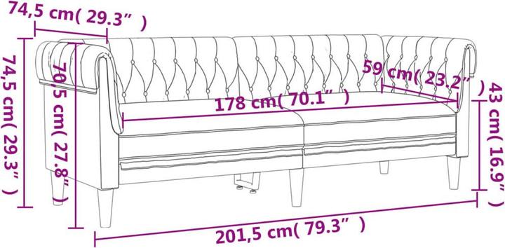 Produktbild vidaXL Sofagarnitur (2-Sitzer, 3-Sitzer, Polstergruppe)