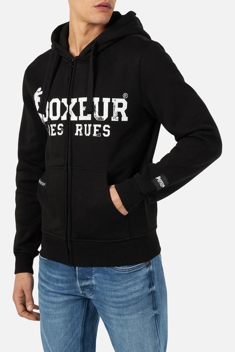 Immagine prodotto Boxeur des Rues Giacca felpata con cappuccio e zip intera con patch (L)