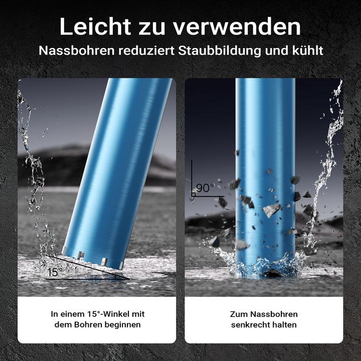 Produktbild Wiltec Diamantbohrkrone Shark Ø82mm Bohrkrone 450mm 1¼ UNC Diamantbohrer Beton (82 mm)