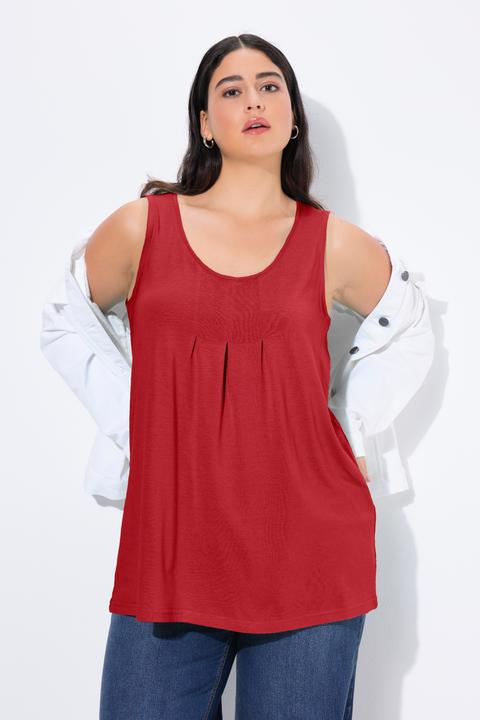 Produktbild Ulla Popken Top, Zierfalten, A-Linie, Rundhals, ärmellos, Modal (50, 52)