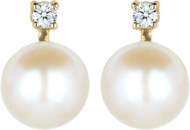 Produktbild Elli Perlenohrringe mit Diamant (585 Gelbgold)