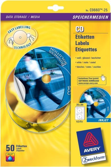 Produktbild Avery CD-Etiketten SuperSize