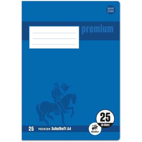 Actual product image Staufen Exercise book Premium ruled 25 lined DIN A4 outer margin, 16 sheets (A4, Lined, Soft cover)