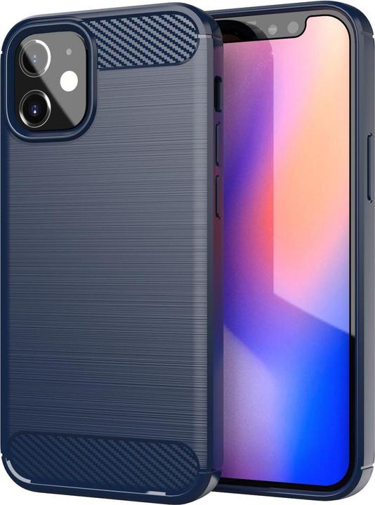 Produktbild Cadorabo TPU Ultra Slim carbon edelstahl Kombi Cover (Apple iPhone 12 mini)