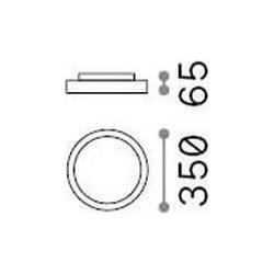 Thumbnail - Ideal lux, Wandleuchte + Deckenleuchte, RAY LED Deckenleuchte 13W ⌀300mm Weiss IP44 CCT einstellbare Lichtfarbe 327570 (...