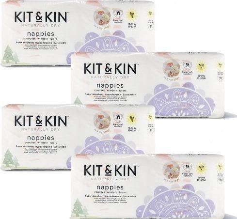 Actual product image Kit & Kin Nappies (Size 4, Monthly box, 136 Piece)