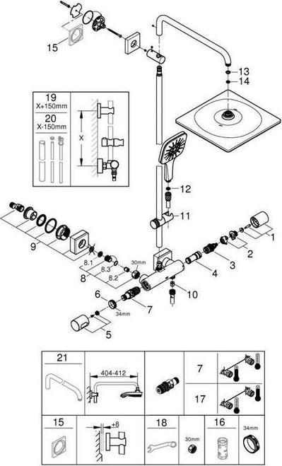 Actual product image Grohe Rainshower SmartActive 310 Duschsystem