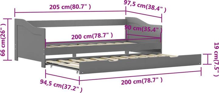 Image du produit vidaXL Schlafsofa-Gestell (90 x 200 cm)