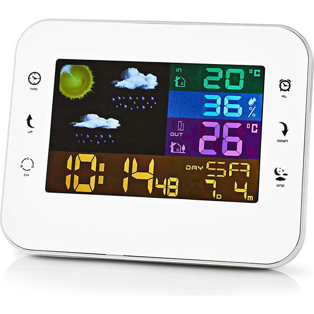 Nedis Wetterstation WEST402WT, Wetterstation, Weiss, Silber