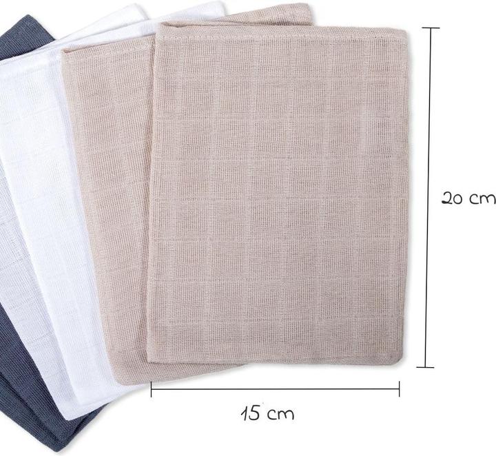 Image du produit Makian Gants de toilette et flanelles pour bébé Gants de toilette en gaze, paquet de 6, 15 x 20 cm -