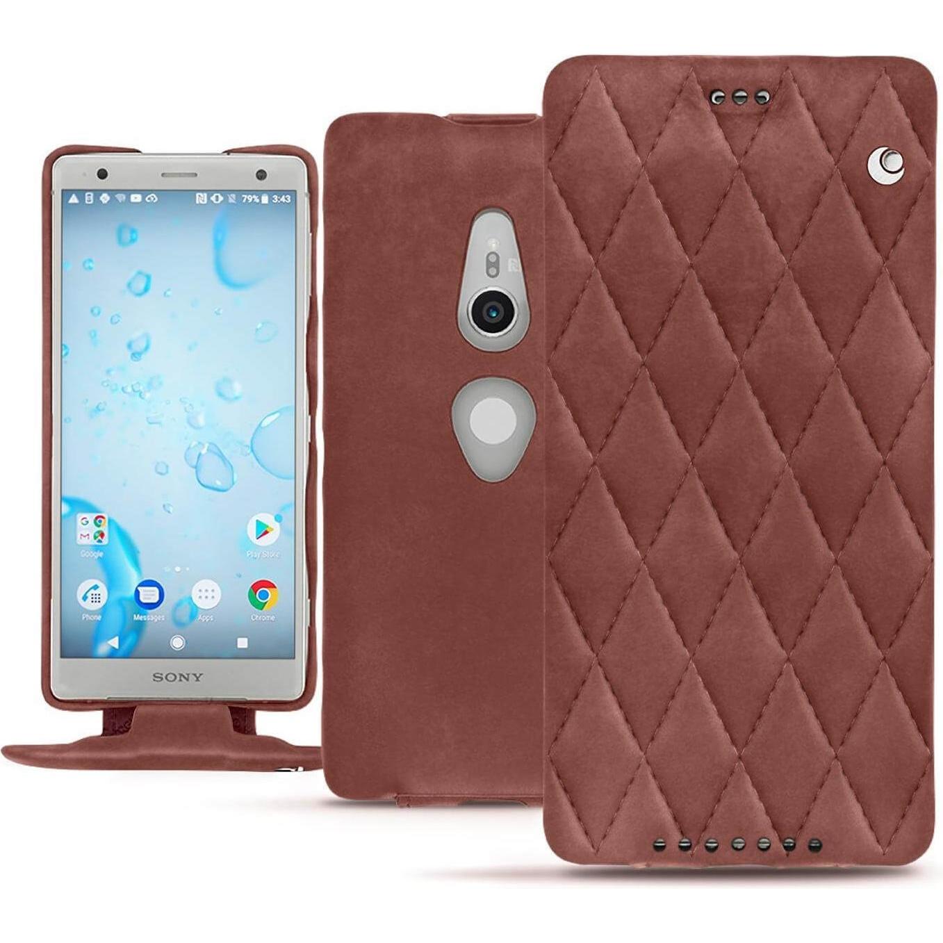 Thumbnail - Noreve Lederschutzhülle vertikal (Sony Xperia XZ2), Smartphone Hülle, Rot