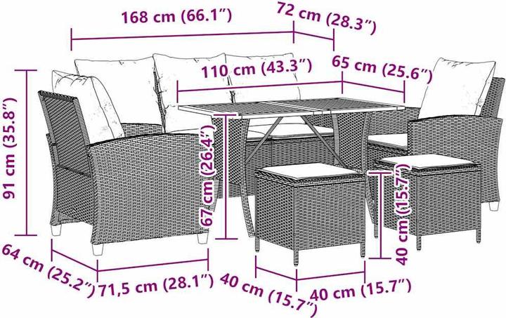 Produktbild vidaXL Garten Sofagarnitur