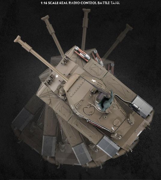 Immagine prodotto Es-toys Carro armato RC M41 A3 "WALKER BULLDOG" Heng Long 1:16 con R&S, cambio in metallo e cingoli in (RTR pronto all'uso)