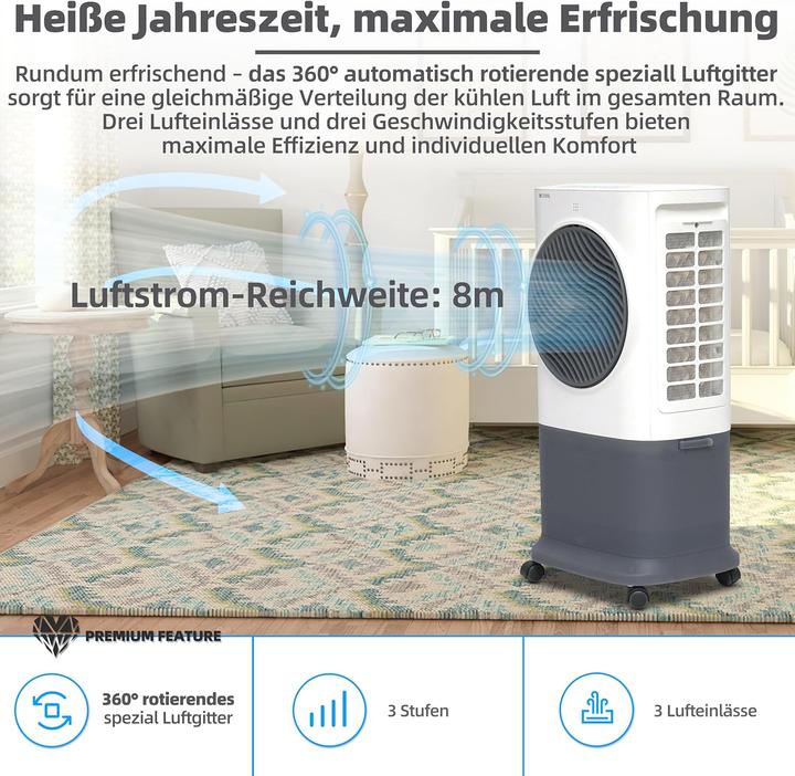 Produktbild Be Cool LUFTKÜHLER 50W 6,5LITER TIMER (BC6ACP2501W WS/GR) (25 m²)