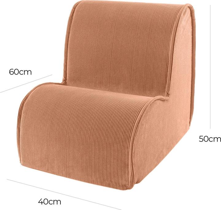 Actual product image Meowbaby Chair for children, corduroy, brick (Child armchair)