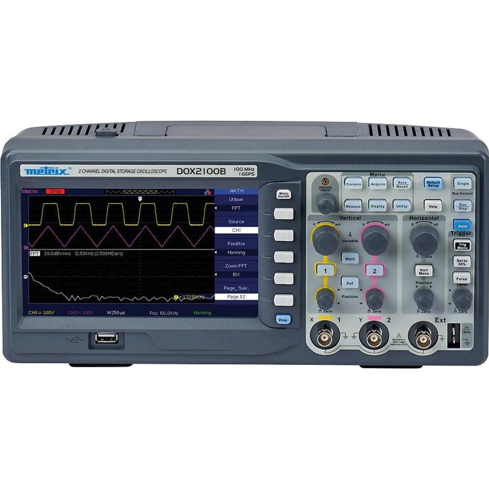Metrix, Multimetro, Oscilloscopio digitale DOX2100B 100MHz 2 canali 50 GSa/s 2 Mpts 8 Bit Memoria digitale (DSO) 1pc. (CAT II 300V)