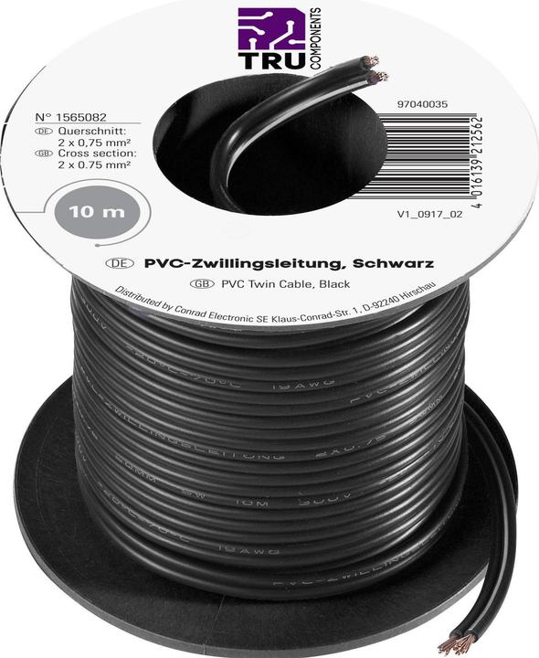 Image du produit Tru Components CCA Câble jumelé en PVC (10 m)