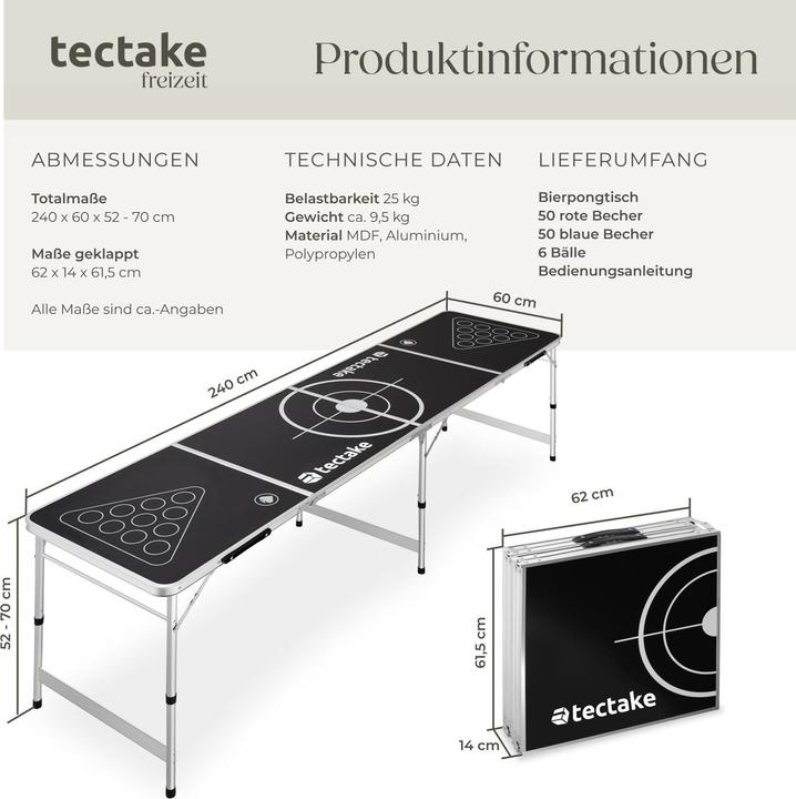 Image du produit tectake Table à bière