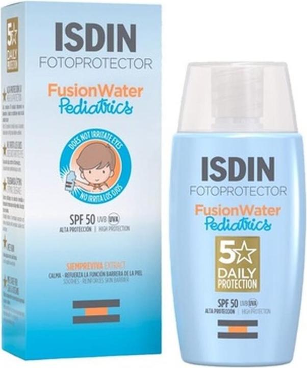 Actual product image Isdin Fotoprotector Fusion Water Pediatrics Spf50 - 50 Ml (Suntan cream, SPF 50, 50 ml)