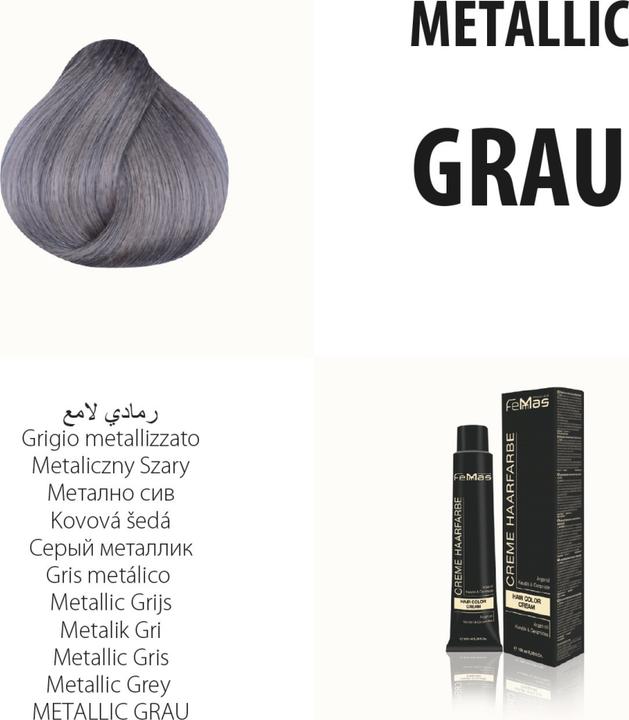 Produktbild FemMas Grau) Haarfarbe Metallıc 100ml