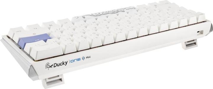 Actual product image Ducky One 3 Classic Pure White Mini Gaming Keyboard, RGB LED - MX-Blue (US) (US, Cable)