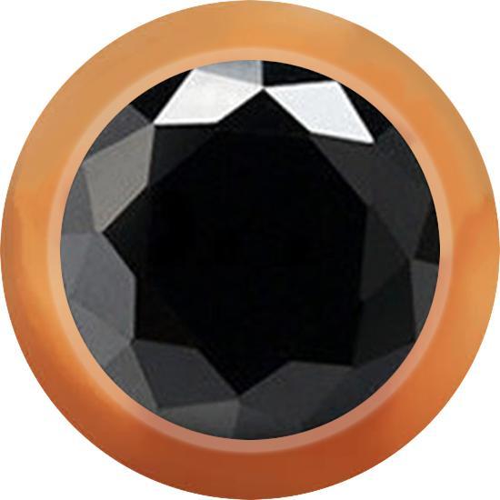 Produktbild Star Piercing Kugel rosegold mit Kristall schwarz (ohne Messing, Chirurgenstahl 316L)