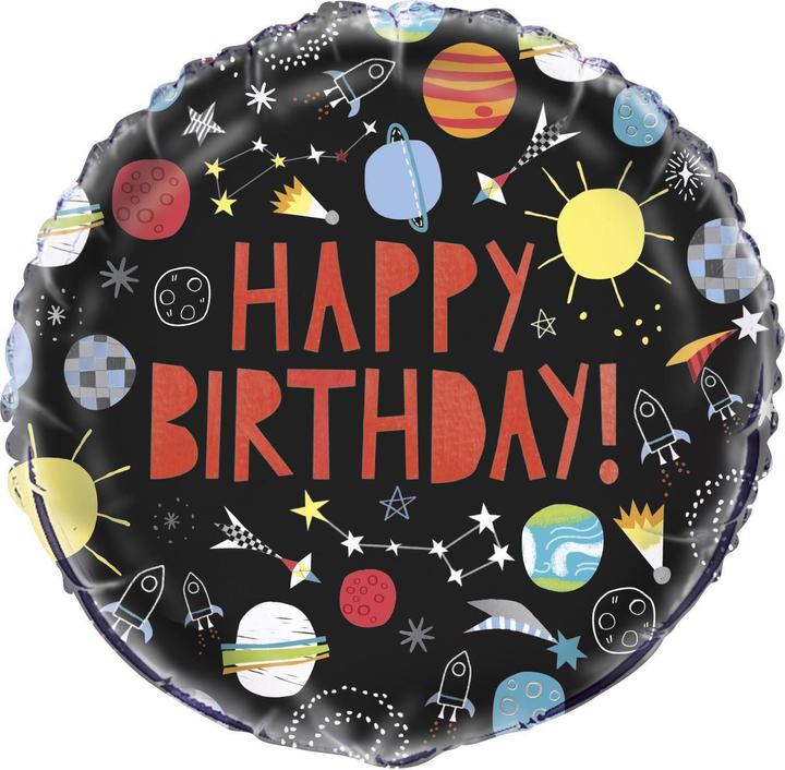 Actual product image Unique Party Outer Space Birthday Foil Balloon