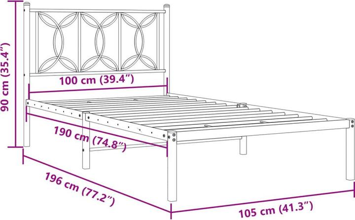 Image du produit vidaXL Bettgestell (100 x 190 cm)