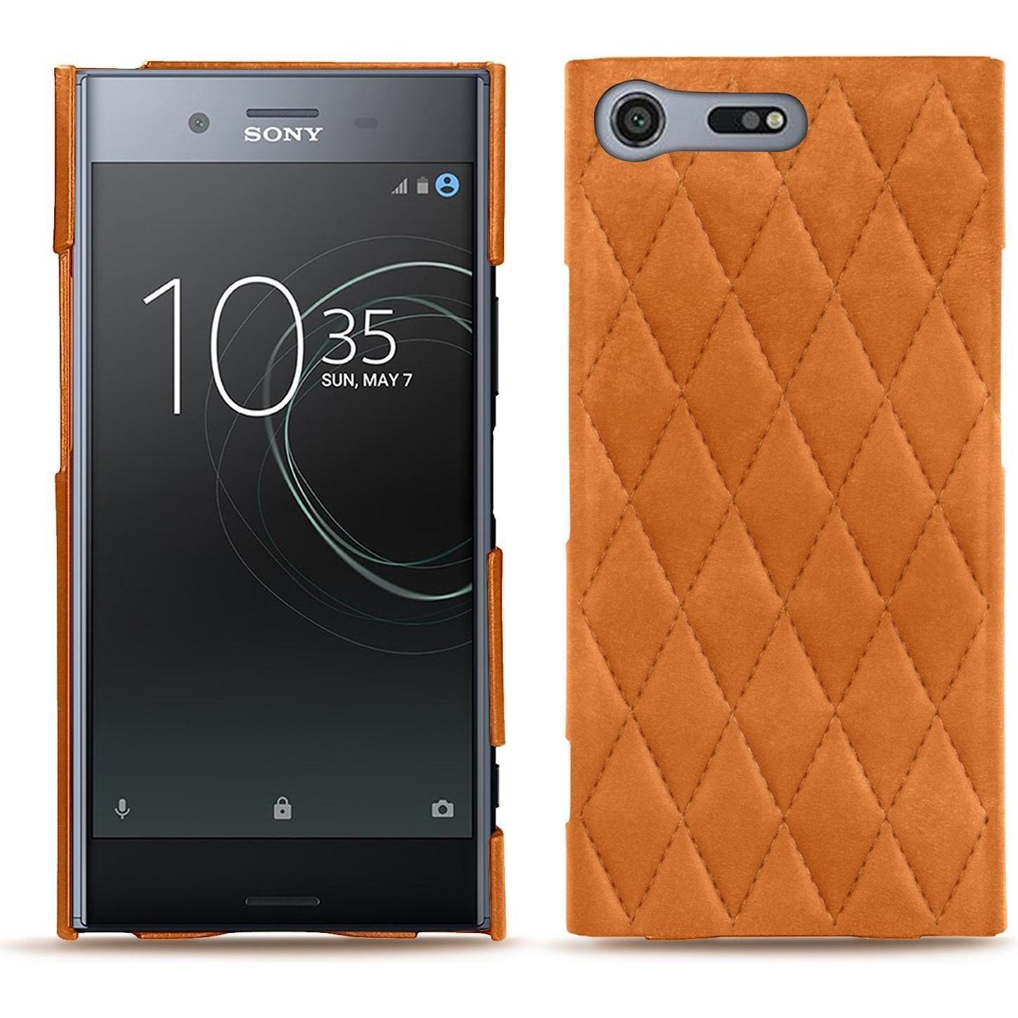 Noreve Lederschutzhülle (Sony Xperia XZ Premium), Smartphone Hülle, Orange