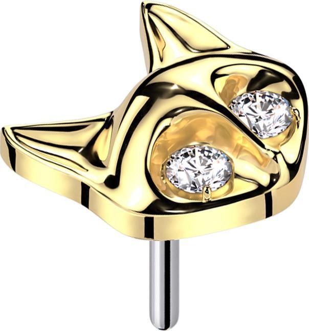 Immagine prodotto Star Piercing Threadless Fuchs vergoldet zwei Augen Kristall silber (senza ottone, Titanio)