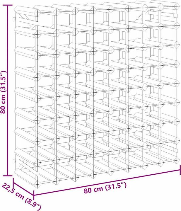 Image du produit vidaXL Dorkas (80 x 22,5 x 80 cm, 72 Fl.)
