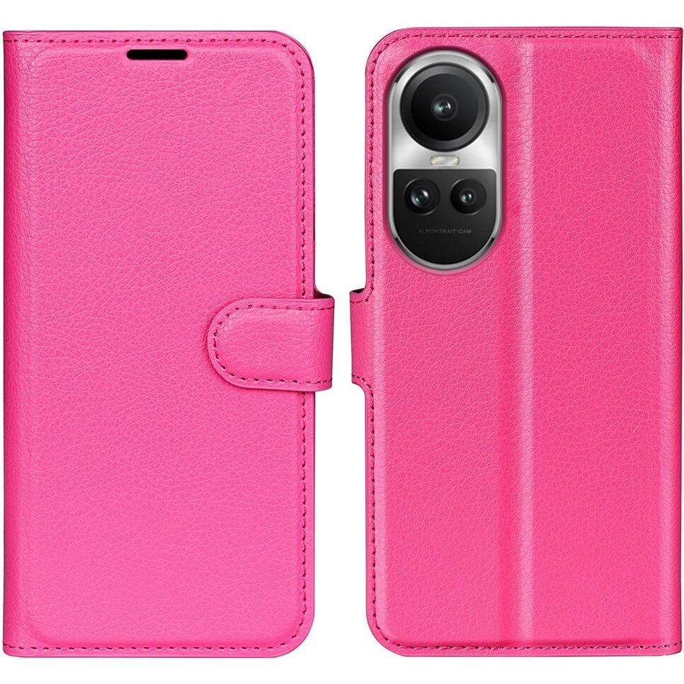 Cover-Discount Oppo Reno10 / 10 Pro - Leder Etui Hülle pink (OPPO Reno 10, Oppo Reno 10 Pro), Smartphone Hülle, Pink