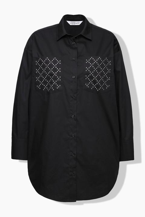 Actual product image Studio Untold Metallic Studded Button Down Tunic Blouse (60)