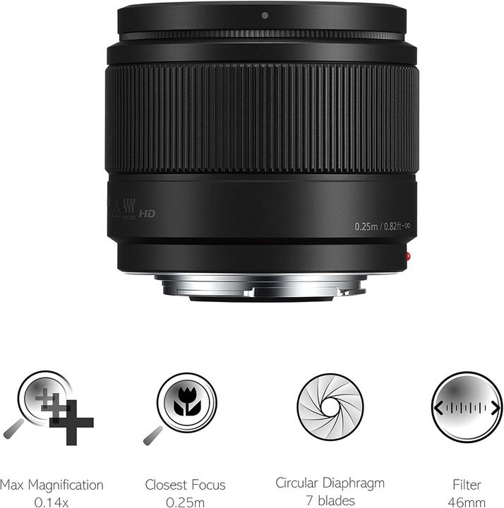 Image du produit Panasonic 25mm f/1.7 ASPH. (Micro Four Thirds, Micro Four Thirds)