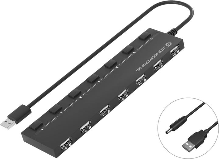 Productafbeelding Conceptronic USB-hub (USB-A, 7 ports)